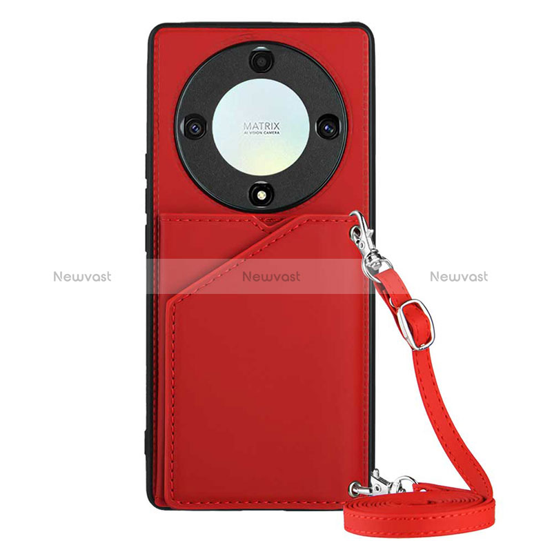 Soft Luxury Leather Snap On Case Cover YB2 for Huawei Honor X9a 5G Red
