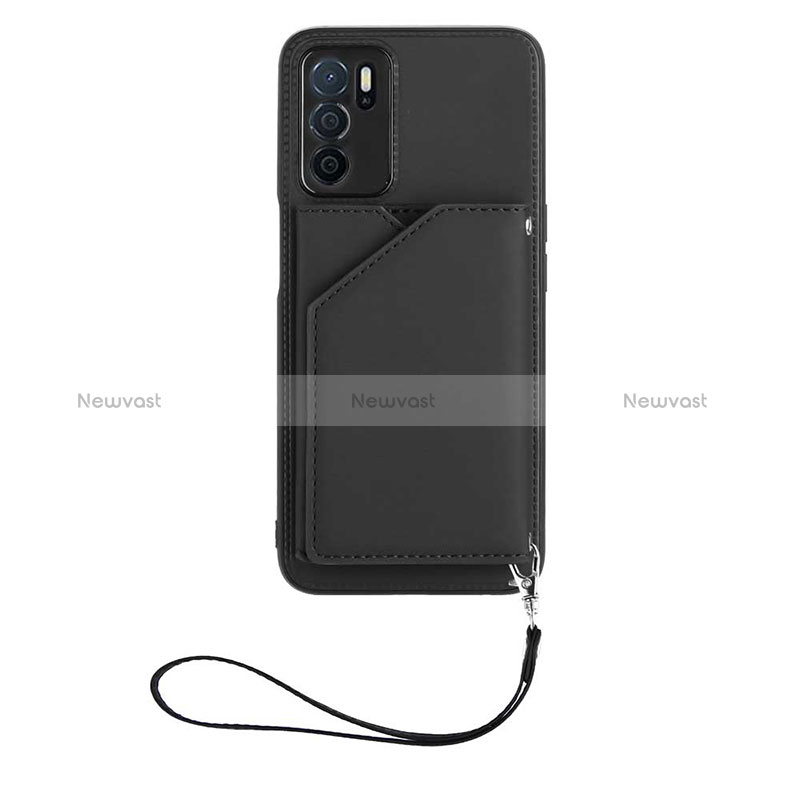 Soft Luxury Leather Snap On Case Cover YB2 for Oppo A16 Black