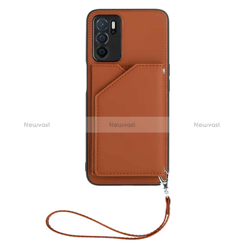 Soft Luxury Leather Snap On Case Cover YB2 for Oppo A16s Brown