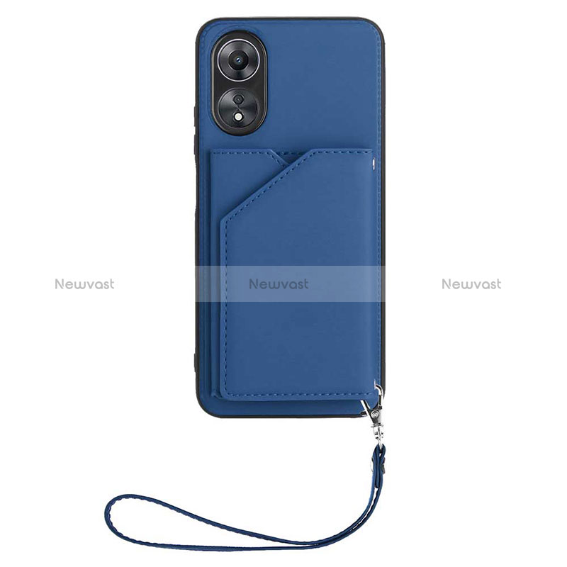 Soft Luxury Leather Snap On Case Cover YB2 for Oppo A58 5G Blue