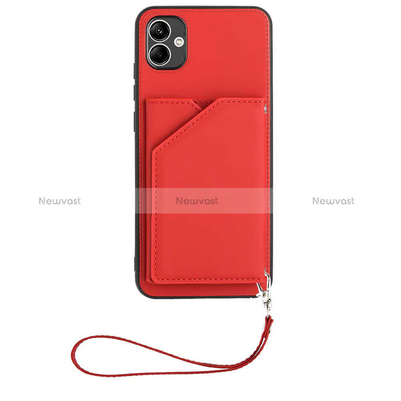 Soft Luxury Leather Snap On Case Cover YB2 for Samsung Galaxy A04 4G Red