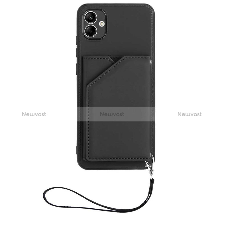 Soft Luxury Leather Snap On Case Cover YB2 for Samsung Galaxy A04E Black