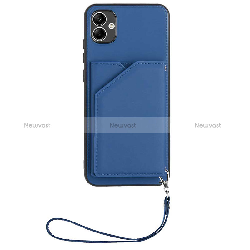 Soft Luxury Leather Snap On Case Cover YB2 for Samsung Galaxy A04E Blue