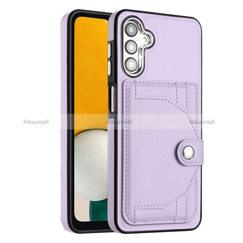 Soft Luxury Leather Snap On Case Cover YB2 for Samsung Galaxy A04s Purple