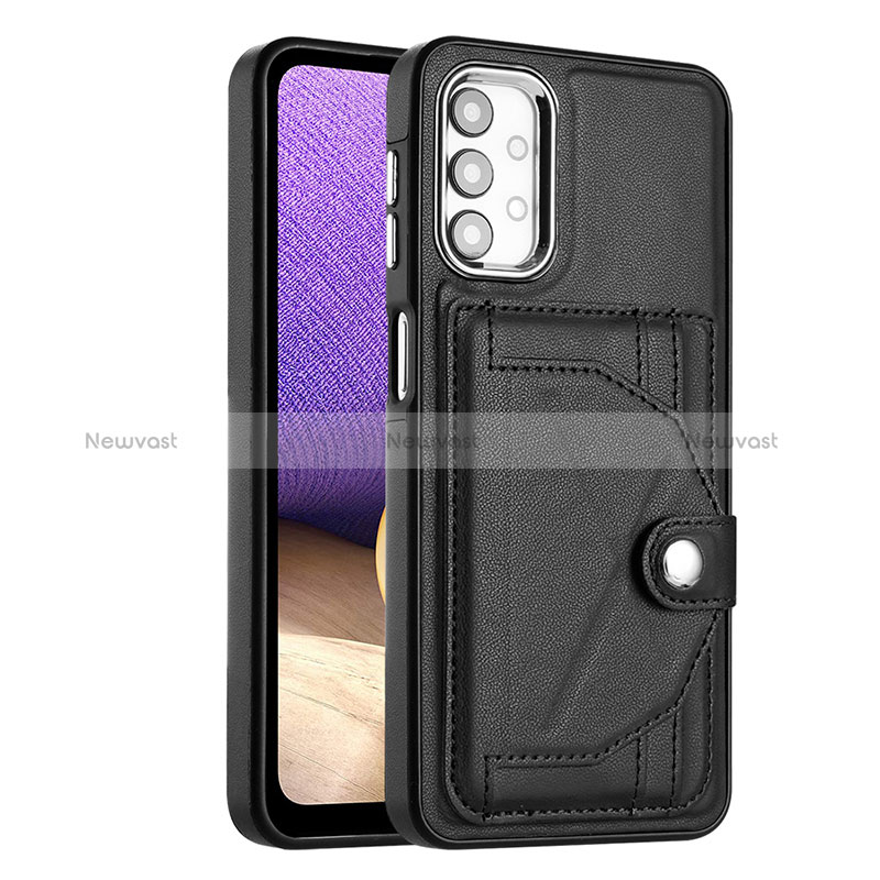 Soft Luxury Leather Snap On Case Cover YB2 for Samsung Galaxy A13 4G Black