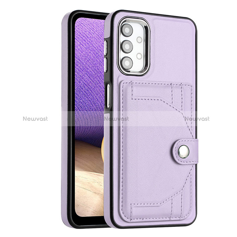 Soft Luxury Leather Snap On Case Cover YB2 for Samsung Galaxy A13 4G Purple