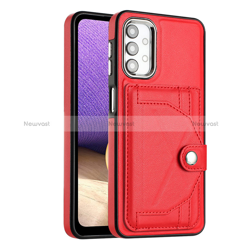 Soft Luxury Leather Snap On Case Cover YB2 for Samsung Galaxy A13 4G Red