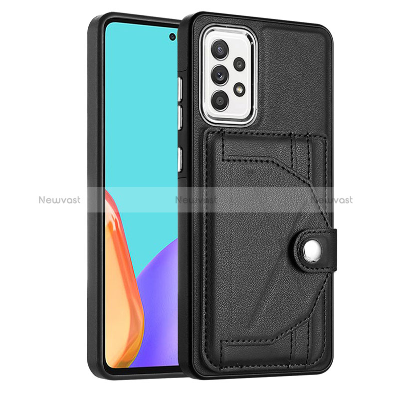 Soft Luxury Leather Snap On Case Cover YB2 for Samsung Galaxy A32 4G Black