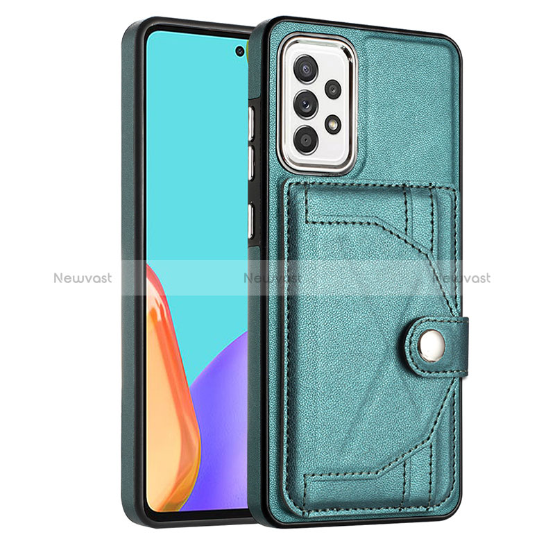 Soft Luxury Leather Snap On Case Cover YB2 for Samsung Galaxy A32 4G Green