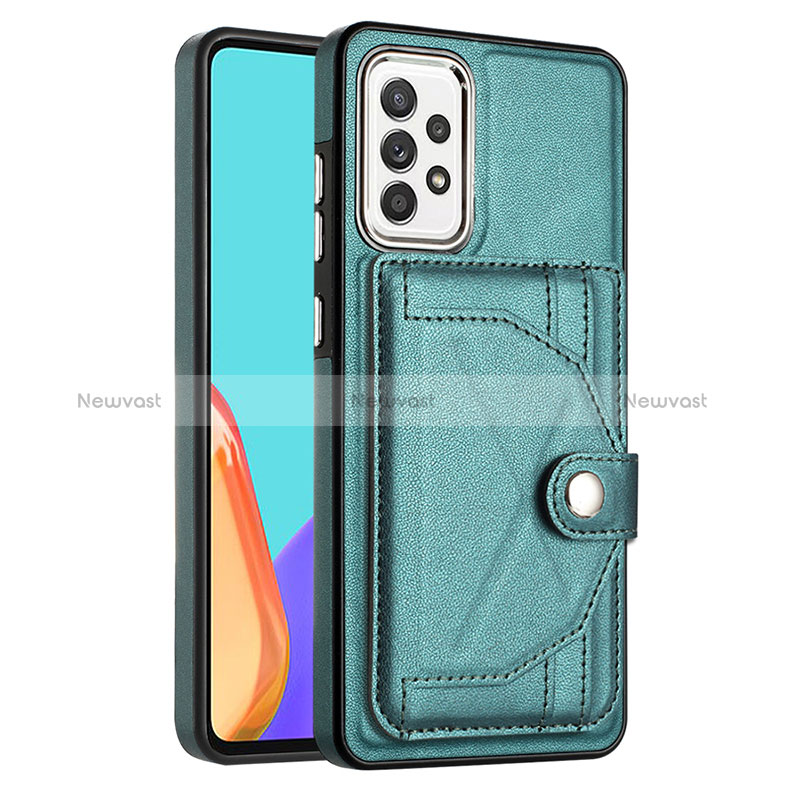 Soft Luxury Leather Snap On Case Cover YB2 for Samsung Galaxy A53 5G Green