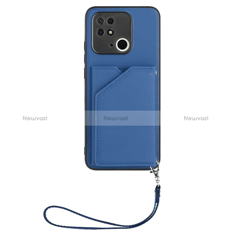 Soft Luxury Leather Snap On Case Cover YB2 for Xiaomi Redmi 10 India Blue