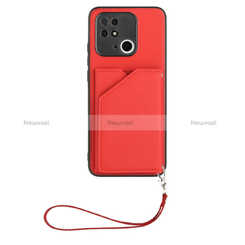 Soft Luxury Leather Snap On Case Cover YB2 for Xiaomi Redmi 10 India Red