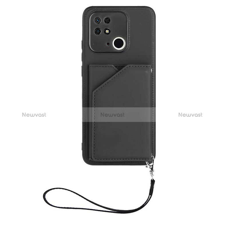 Soft Luxury Leather Snap On Case Cover YB2 for Xiaomi Redmi 10C 4G Black