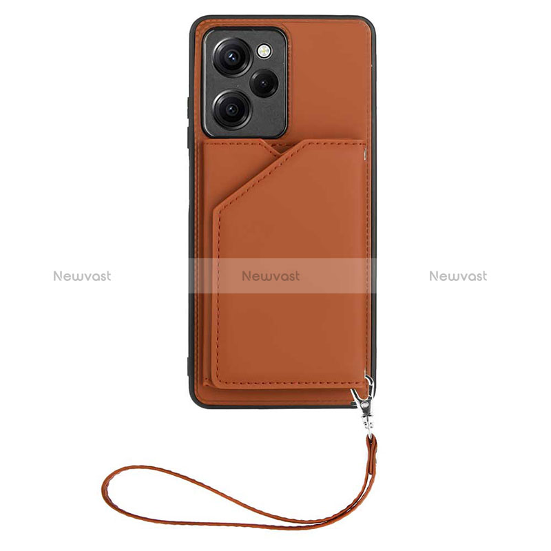 Soft Luxury Leather Snap On Case Cover YB2 for Xiaomi Redmi Note 12 Pro Speed 5G Brown