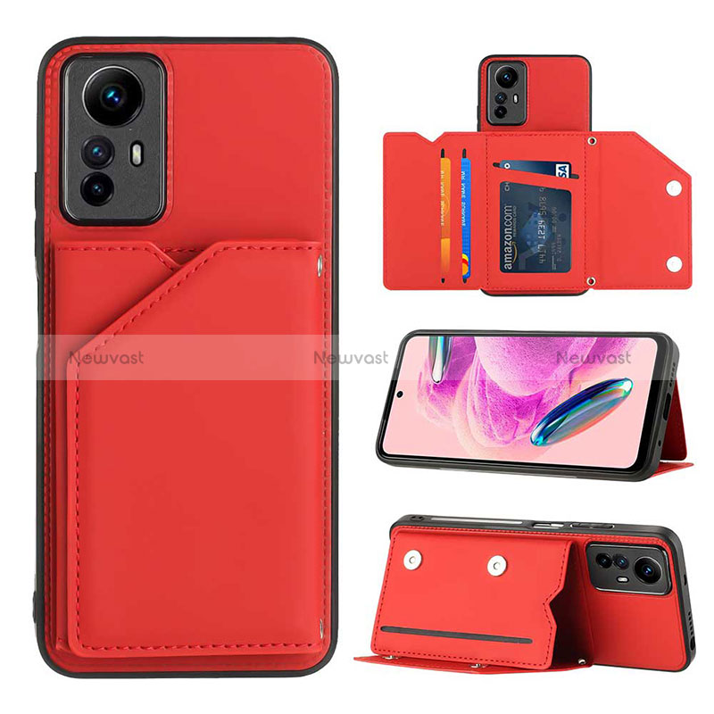 Soft Luxury Leather Snap On Case Cover YB2 for Xiaomi Redmi Note 12S Red