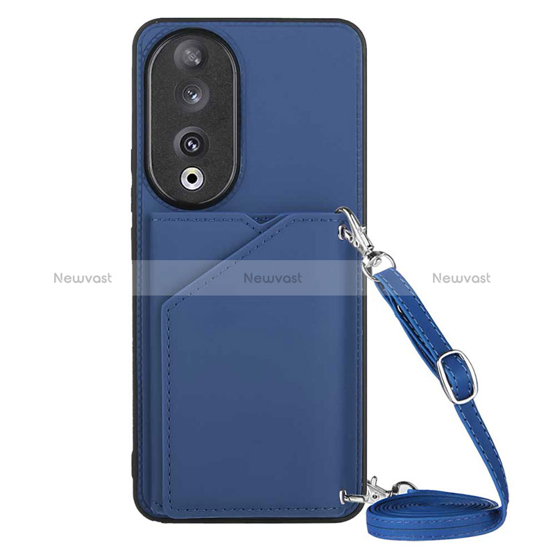 Soft Luxury Leather Snap On Case Cover YB3 for Huawei Honor 90 5G Blue