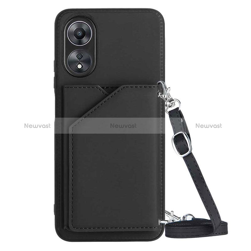 Soft Luxury Leather Snap On Case Cover YB3 for Oppo A58 5G Black