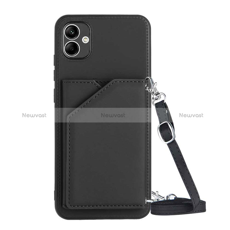 Soft Luxury Leather Snap On Case Cover YB3 for Samsung Galaxy A04E Black