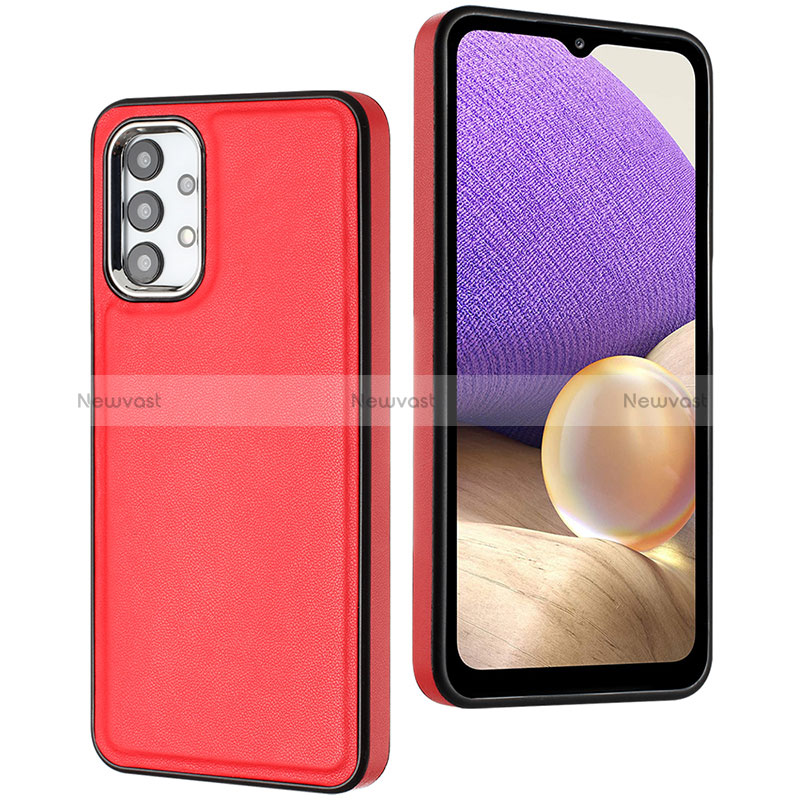Soft Luxury Leather Snap On Case Cover YB3 for Samsung Galaxy A13 4G Red
