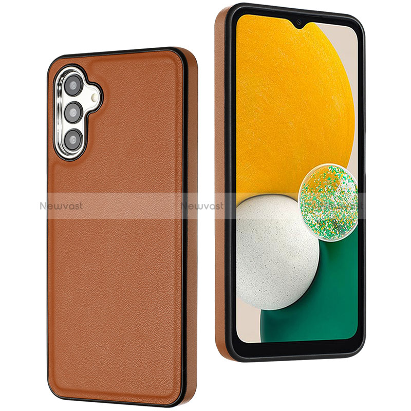 Soft Luxury Leather Snap On Case Cover YB3 for Samsung Galaxy A13 5G Brown