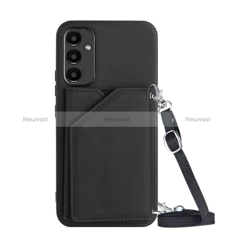 Soft Luxury Leather Snap On Case Cover YB3 for Samsung Galaxy A14 4G Black