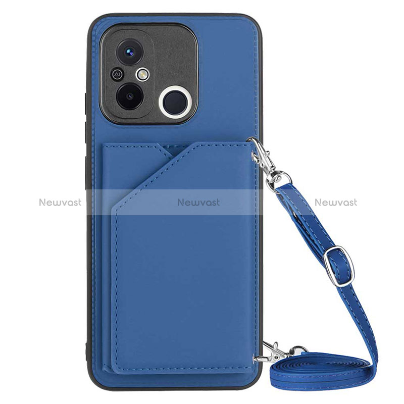 Soft Luxury Leather Snap On Case Cover YB3 for Xiaomi Poco C55 Blue