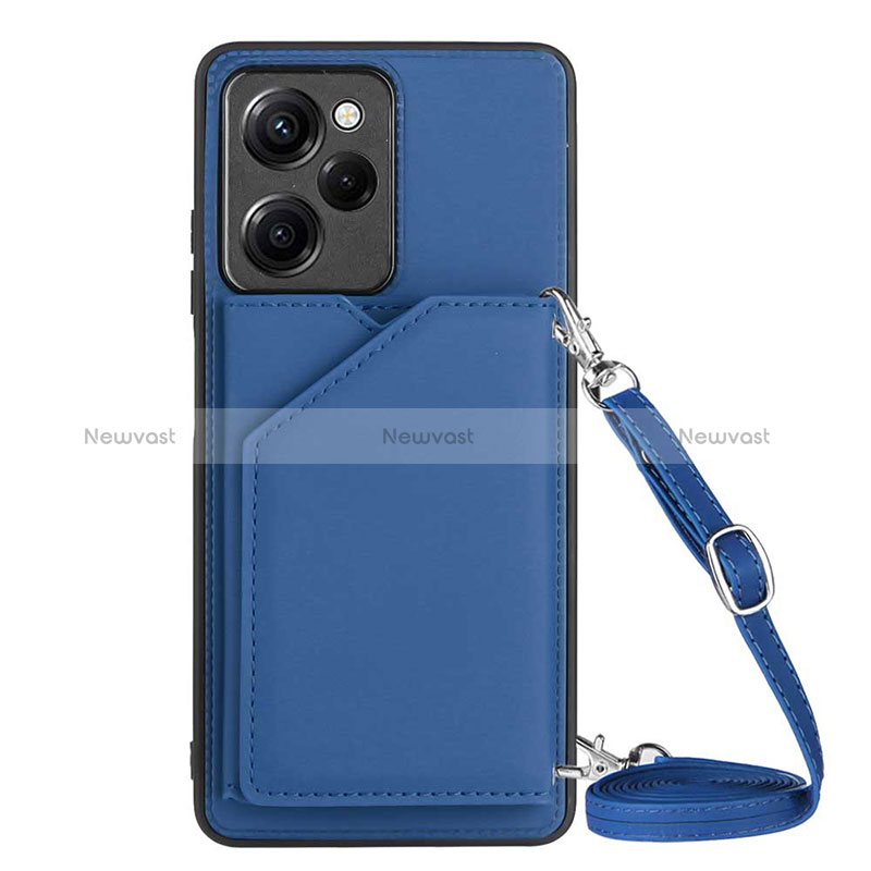 Soft Luxury Leather Snap On Case Cover YB3 for Xiaomi Poco X5 Pro 5G Blue