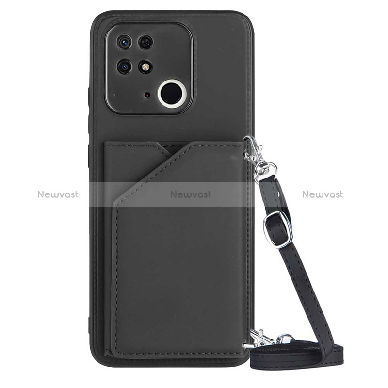 Soft Luxury Leather Snap On Case Cover YB3 for Xiaomi Redmi 10 India Black