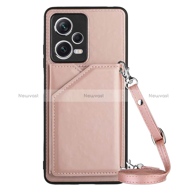 Soft Luxury Leather Snap On Case Cover YB3 for Xiaomi Redmi Note 12 Explorer Rose Gold
