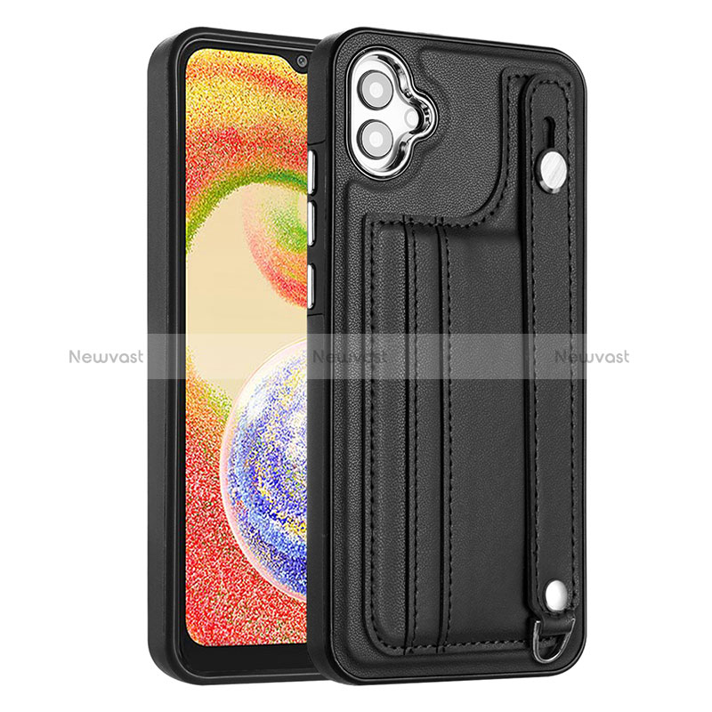 Soft Luxury Leather Snap On Case Cover YB4 for Samsung Galaxy A04 4G Black