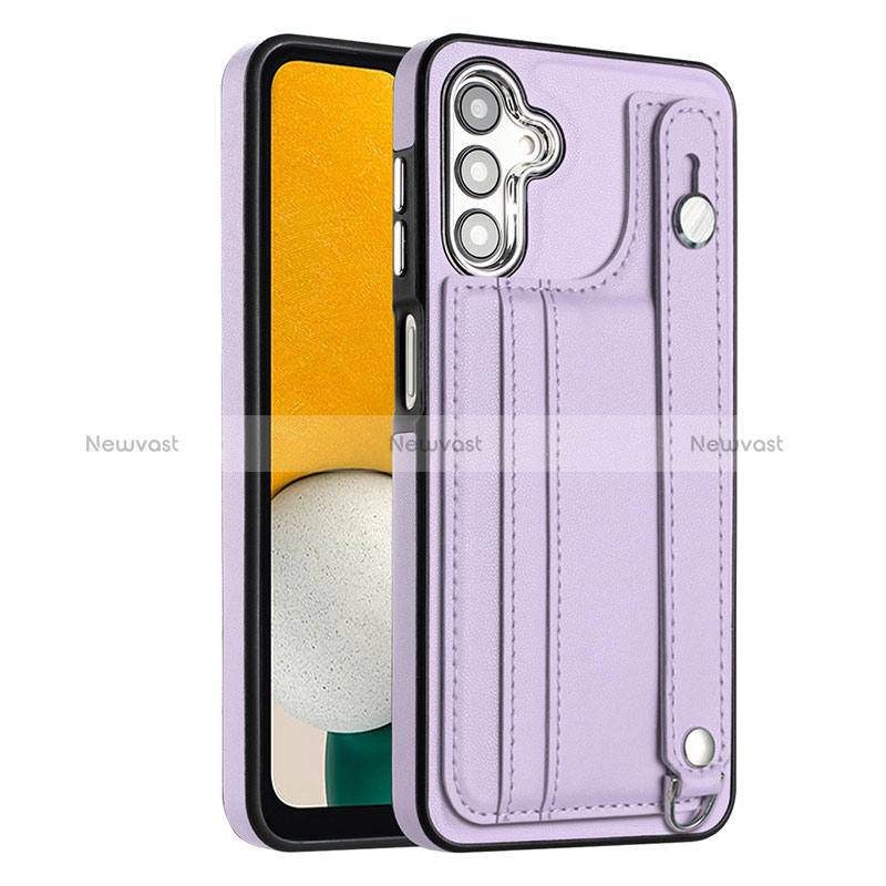 Soft Luxury Leather Snap On Case Cover YB4 for Samsung Galaxy A14 4G Purple