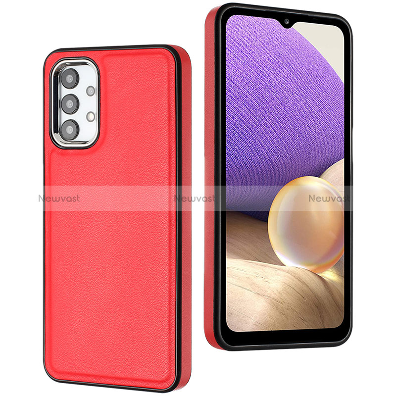 Soft Luxury Leather Snap On Case Cover YB4 for Samsung Galaxy A23 4G Red