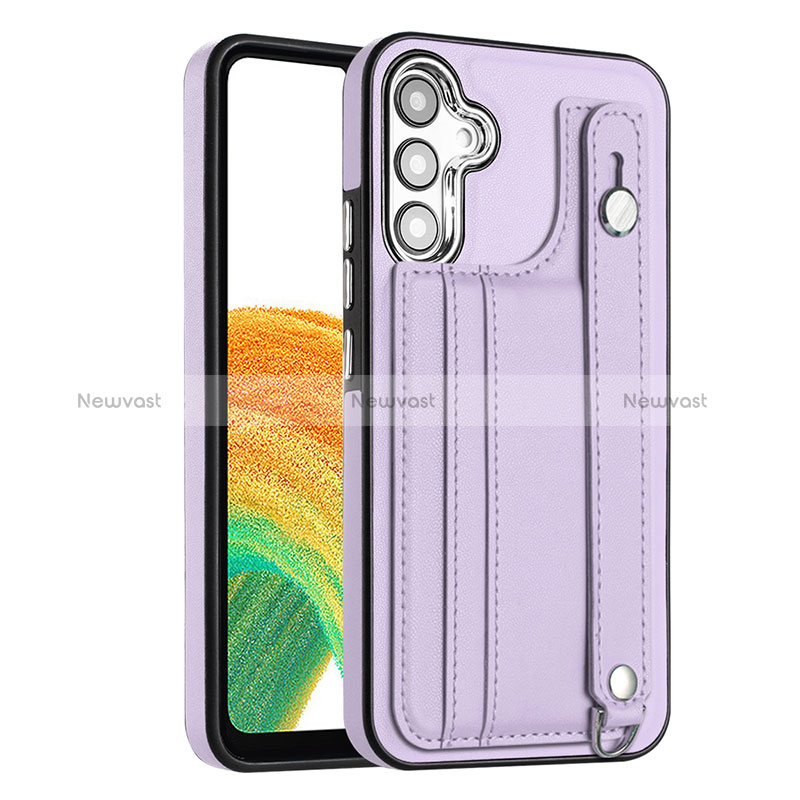 Soft Luxury Leather Snap On Case Cover YB4 for Samsung Galaxy A34 5G Purple