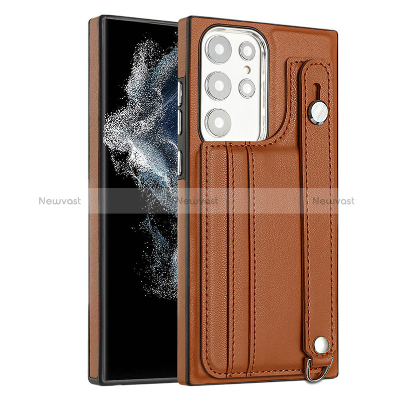 Soft Luxury Leather Snap On Case Cover YB4 for Samsung Galaxy S22 Ultra 5G