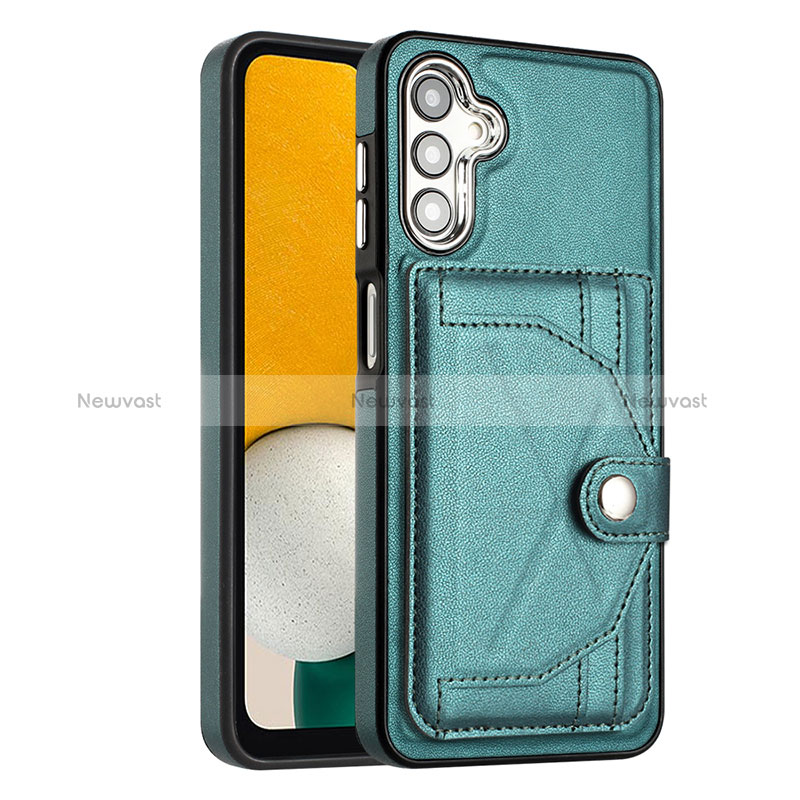 Soft Luxury Leather Snap On Case Cover YB5 for Samsung Galaxy A14 4G Green