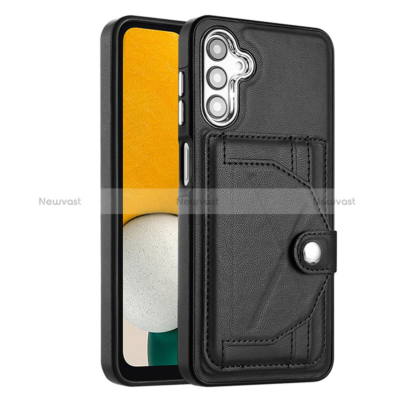 Soft Luxury Leather Snap On Case Cover YB5 for Samsung Galaxy A14 5G Black