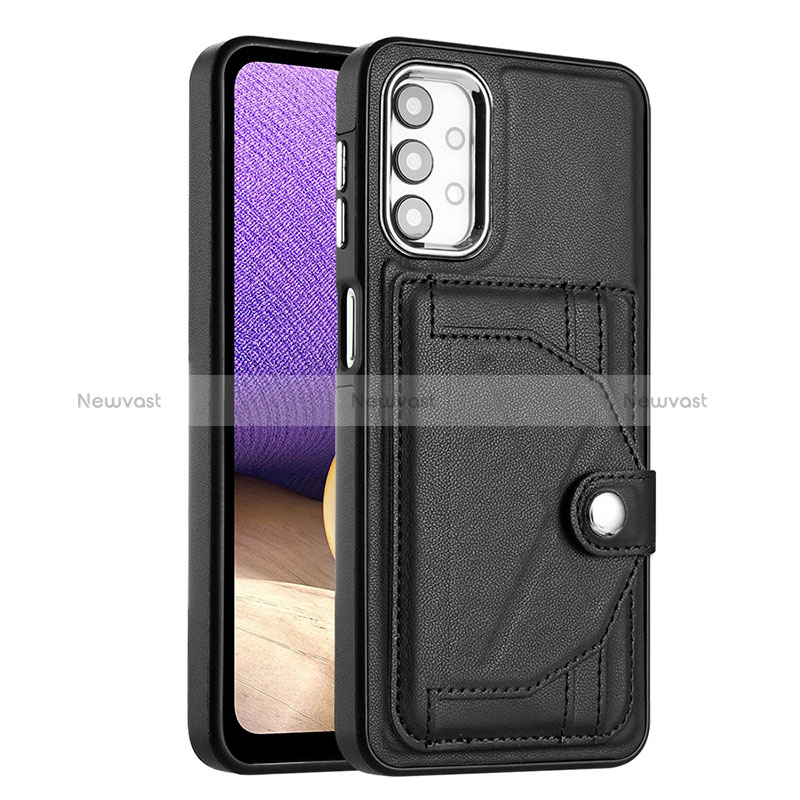 Soft Luxury Leather Snap On Case Cover YB5 for Samsung Galaxy A23 5G Black