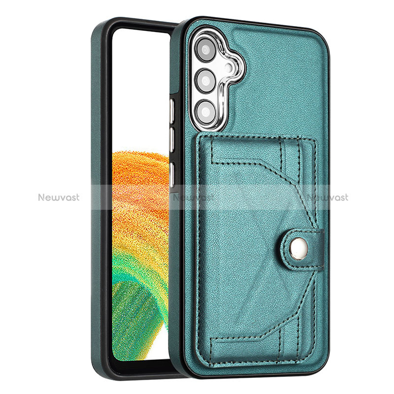 Soft Luxury Leather Snap On Case Cover YB5 for Samsung Galaxy A34 5G Green