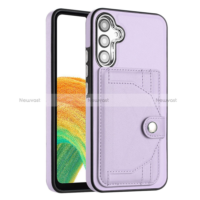 Soft Luxury Leather Snap On Case Cover YB5 for Samsung Galaxy A34 5G Purple