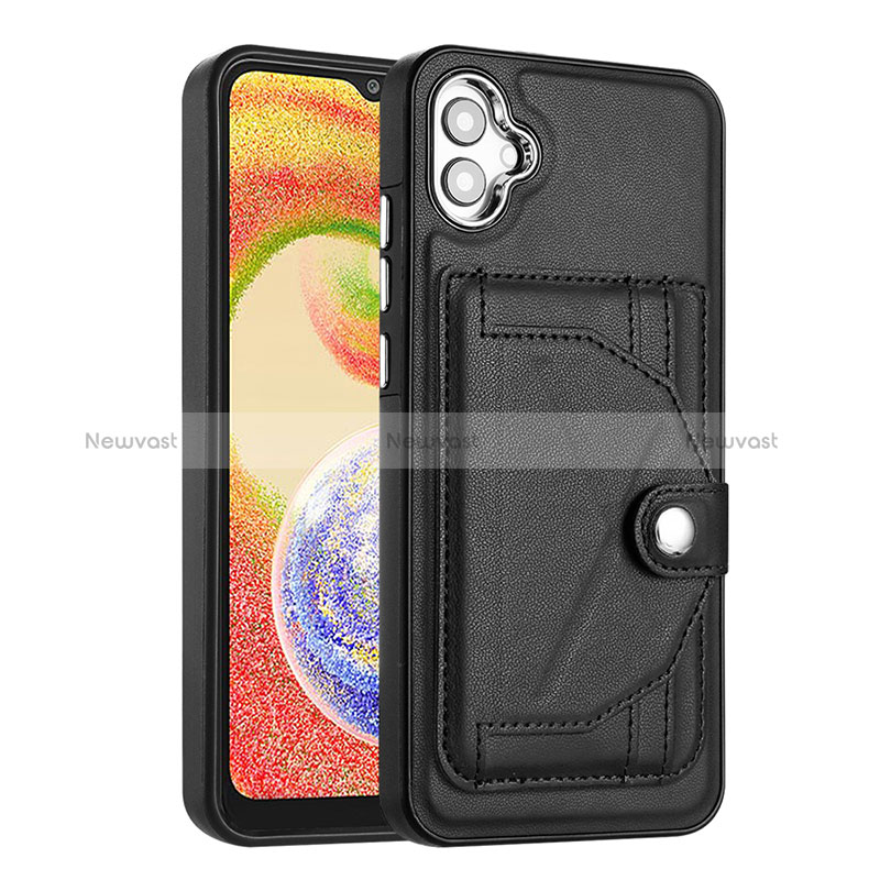 Soft Luxury Leather Snap On Case Cover YB5 for Samsung Galaxy M04 Black