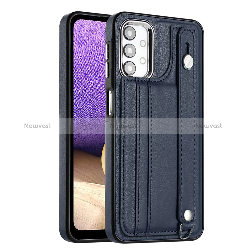 Soft Luxury Leather Snap On Case Cover YB6 for Samsung Galaxy A23 4G Blue