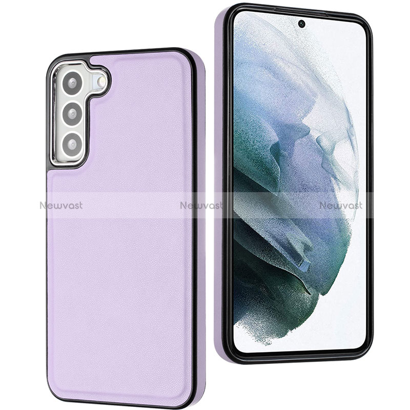 Soft Luxury Leather Snap On Case Cover YB6 for Samsung Galaxy S23 Plus 5G Purple
