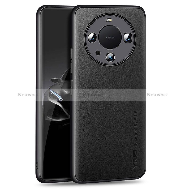 Soft Luxury Leather Snap On Case Cover YM1 for Huawei Mate 60 Pro Black