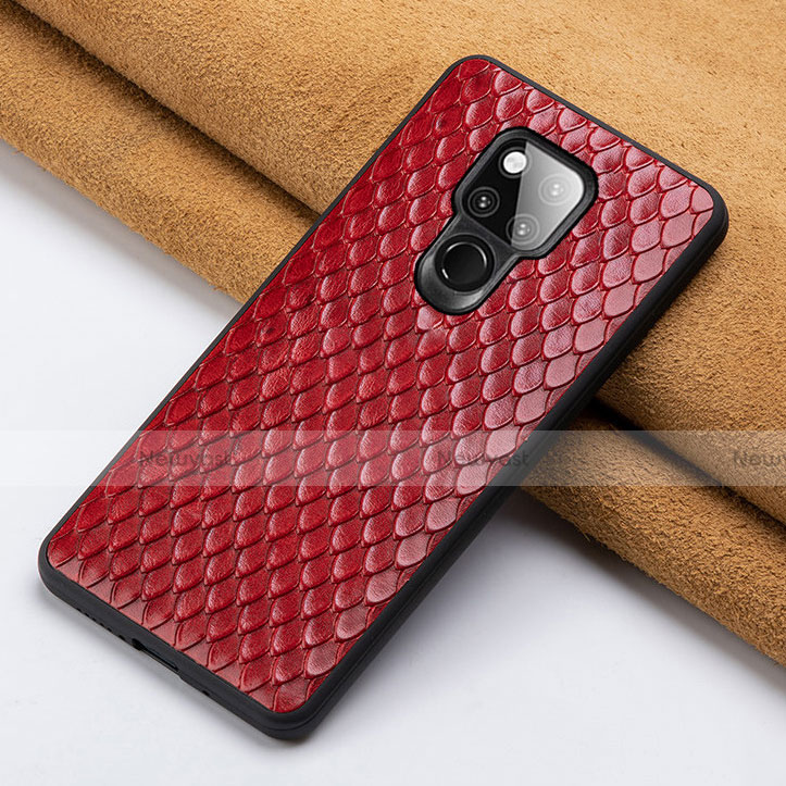 Soft Luxury Leather Snap On Case Cover Z01 for Huawei Mate 20 X 5G Red