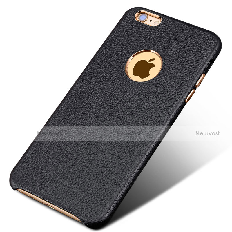 Soft Luxury Leather Snap On Case for Apple iPhone 6 Black