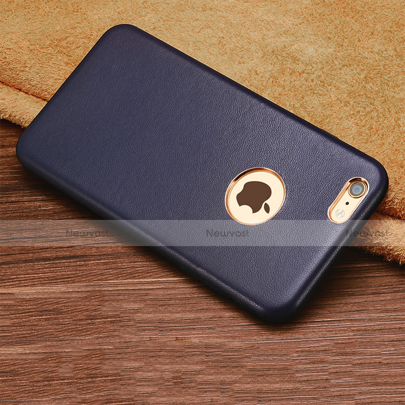 Soft Luxury Leather Snap On Case for Apple iPhone 6 Blue