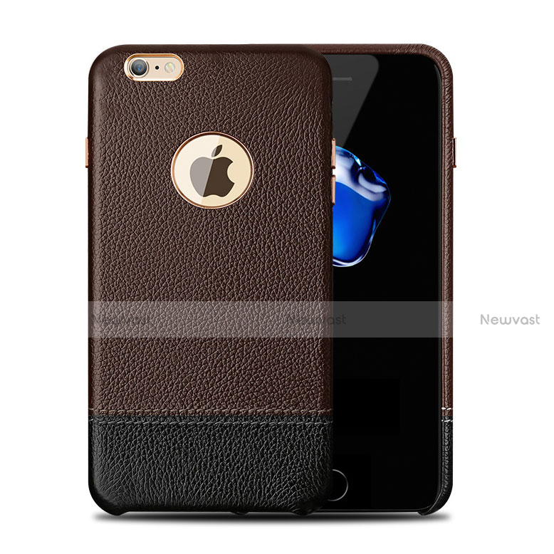 Soft Luxury Leather Snap On Case for Apple iPhone 6 Brown
