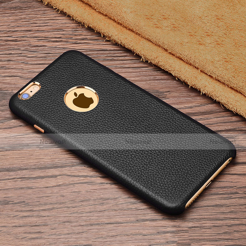 Soft Luxury Leather Snap On Case for Apple iPhone 6S Black
