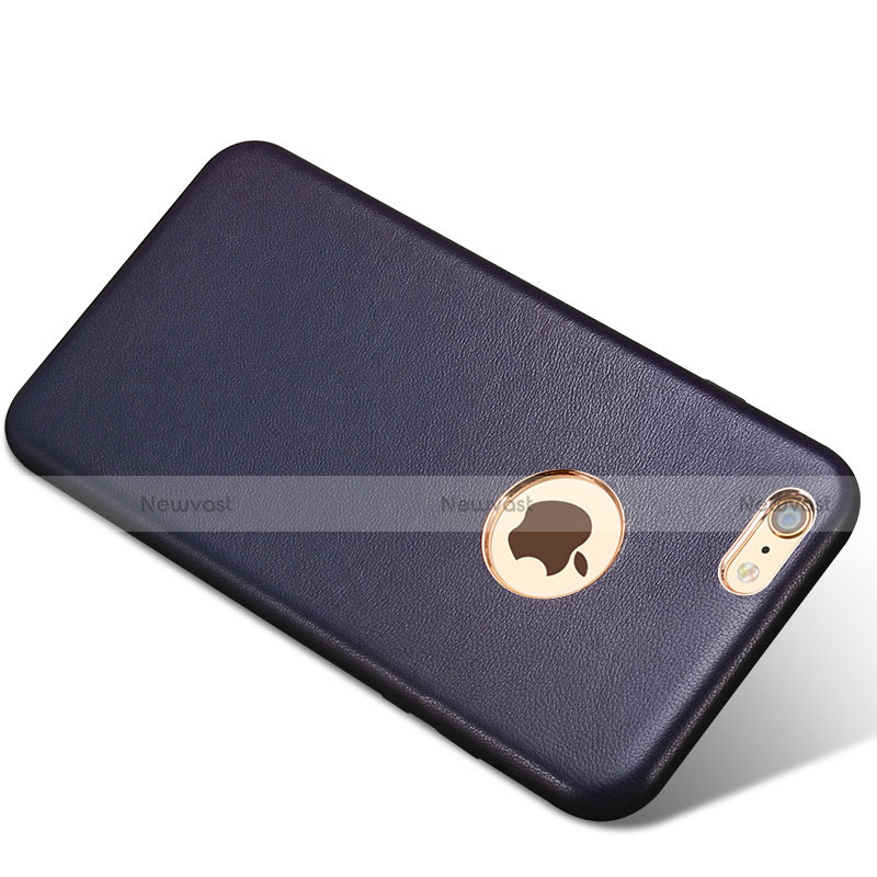 Soft Luxury Leather Snap On Case for Apple iPhone 6S Blue