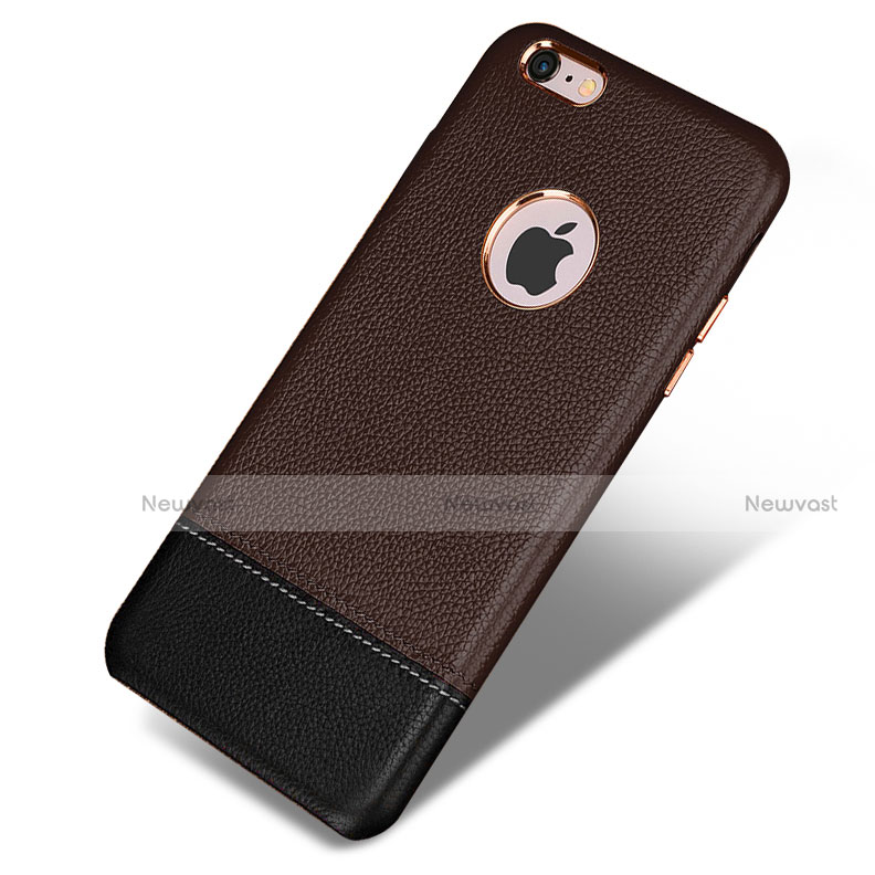 Soft Luxury Leather Snap On Case for Apple iPhone 6S Plus Brown
